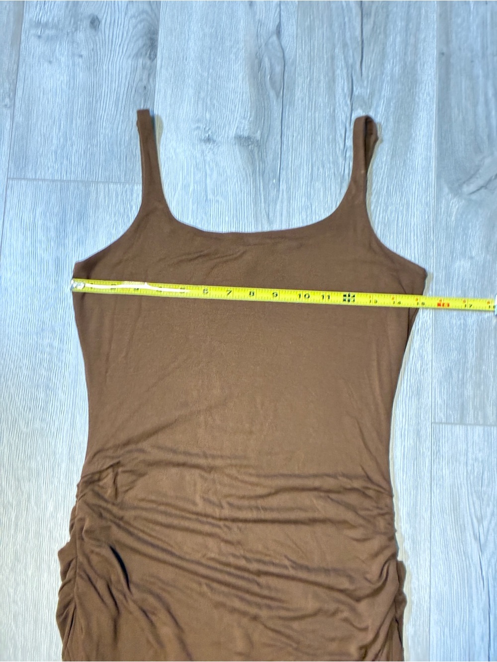 Rebecca Taylor Brown Ruched Modal Maxi Dress Size S Chocolate Tank Dress - Picture 4 of 10